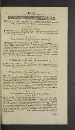 Index generalis materiarum
