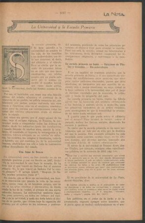 La universidad y la escuela primaria