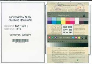 Entnazifizierung Wilhelm Verheyen , geb. 05.01.1885 (Postbetr.Assistent)