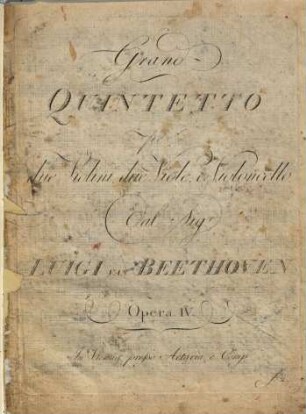 Grand Quintetto per due violini, due viole, e violoncello : opera IV