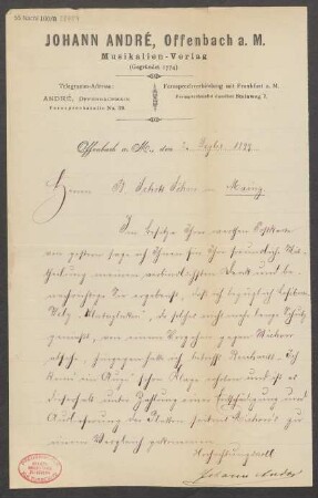 Brief an B. Schott's Söhne : 02.12.1899