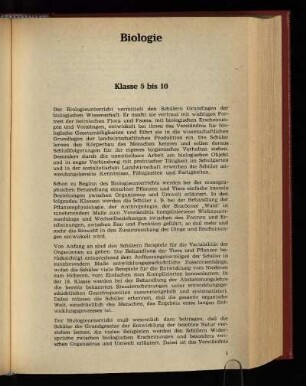 Biologie : Klasse 5 bis 10