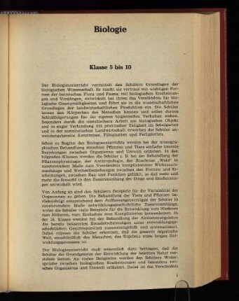 Biologie : Klasse 5 bis 10