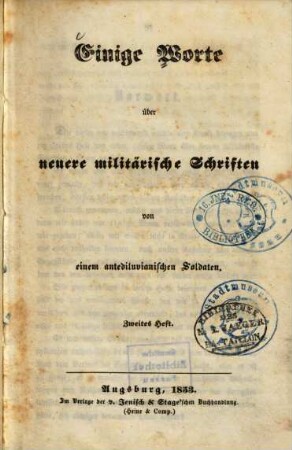 Einige Worte über neuere militärische Schriften, 2