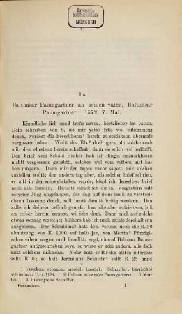 Briefwechsel Balthasar Paumgartners des Jüngeren mit seiner Gattin Magdalena, geb. Behaim : (1582 - 1598)