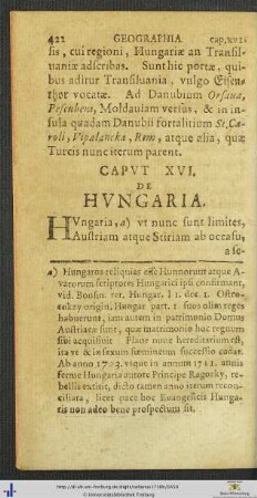 Caput XVI De Hungaria