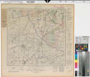 Katasteramt Coesfeld  Kreis Coesfeld, Meßtischblatt Großreken 4108, Farbige Einzeichnung mit Namensliste