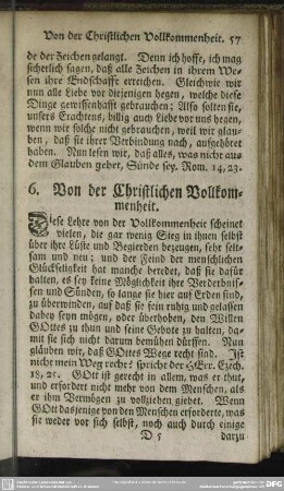 6. Von der Christlichen Vollkommenheit