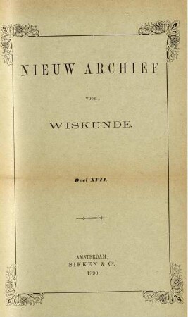 17: Nieuw archief voor wiskunde