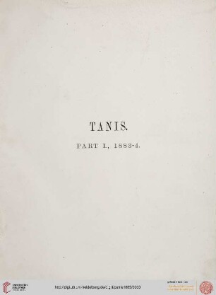 Band 1: Tanis: 1883-4