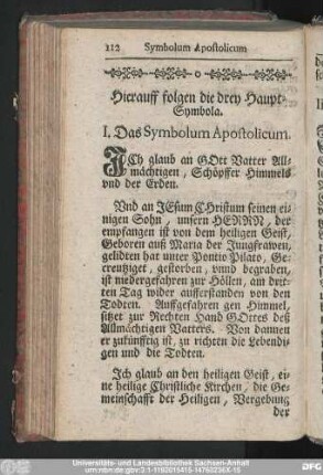 Hierauff folgen die drey Haupt-Symbola.
