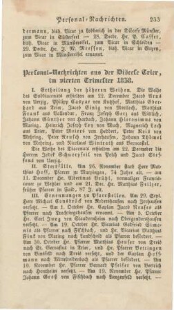 233-234 Personalnachrichten aus der Diözese Trier