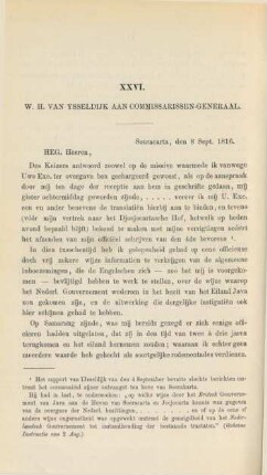 XXVI. W. H. van Ysseldijk aan commissarissen-generaal