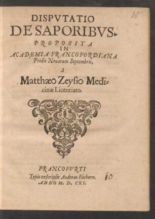 Disputatio De Saporibus