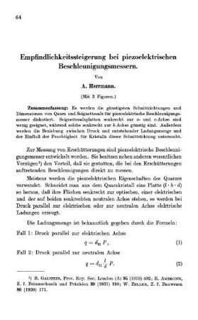 Empfindlichkeitssteigerung bei piezoelektrischen Beschleunigungsmessern.