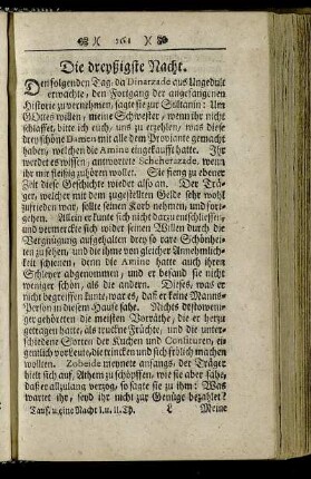 Die dreyßigste Nacht.