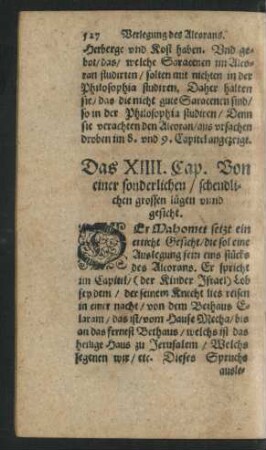 Das XIII. Cap. Von einer ... grossen lügen unnd gesicht.