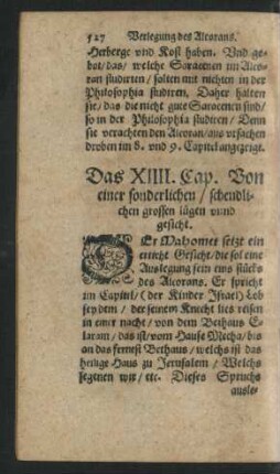 Das XIII. Cap. Von einer ... grossen lügen unnd gesicht.