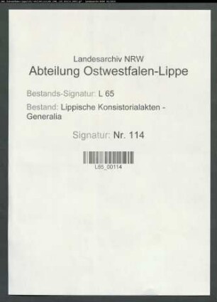 Kapital von 800 Rtl. der Witwen- und Waisenkasse bei der Witwe Krome in Salzuflen