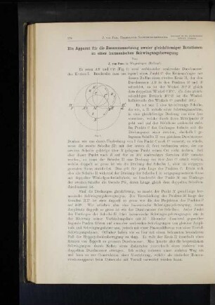 Ein Apparat für die Zusammensetzung zweier gleichförmiger Rotationen zu einer harmonischen Schwingungsbewegung.