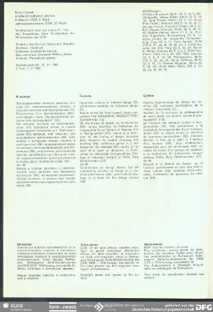 Inhaltsangaben russisch, englisch, französich, Impressum