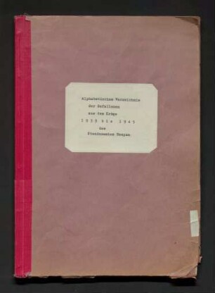 Namensverzeichnis der Kriegssterbefälle Heepen, Zweiter Weltkrieg (alphabetisch)