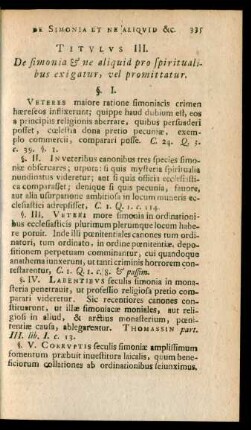 Titulus III. De simonia & ne aliquid pro spiritualibus exigatur, vel promittatur.