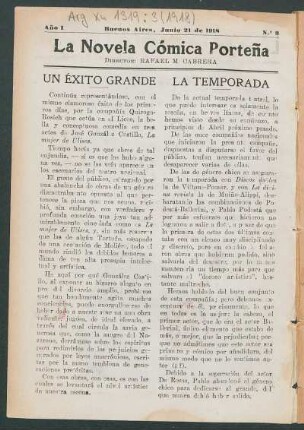 1918000300: El rincón de los caranchos : escenas de la mala vida porteña, en 1 acto