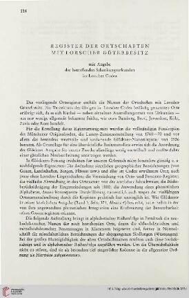 Register der Ortschaften mit Lorscher Güterbesitz