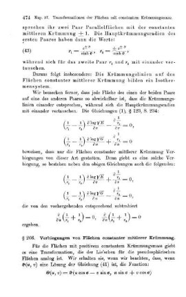 § 266. Verbiegungen von Flächen constanter mittlerer Krümmung.
