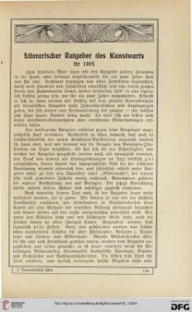 Literarischer Ratgeber des Kunstwart für 1905, [1]