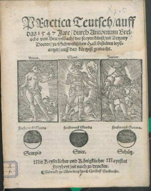 Practica Teutsch/ auff das 1547 Jare