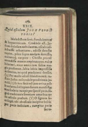 XXIX. Quid osculum Iudae Proditoris?