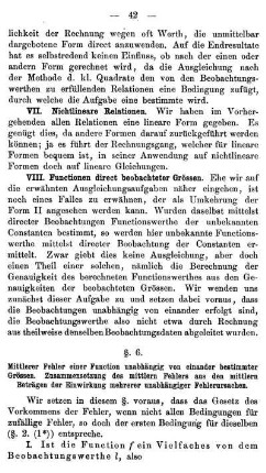 § 6. Mittlerer Fehler einer Function unabhängig von einander bestimmter Grössen
