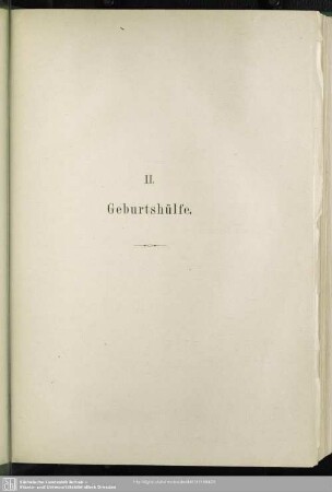 II. Geburtshülfe