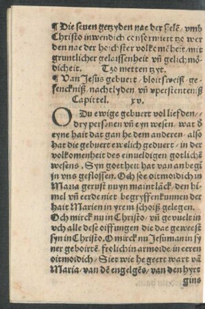 Van Jesus gebuert/ bloit sweiß/ gefenckniß/ nachtlyden/ unde uperstenteniß Capittel xv.