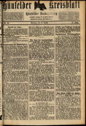 Ausgabe vom Dienstag, den 16. August 1927.