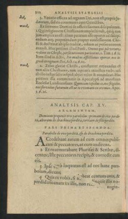 Pars Prima Et Secunda. Parabola de ove perdita, & de drachma perdita.