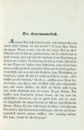 Die Hausmannskost