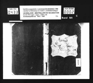 Lager- und Gültbuch über die hohenlohe-weikerheimischen Lehengüter zu Ailringen.