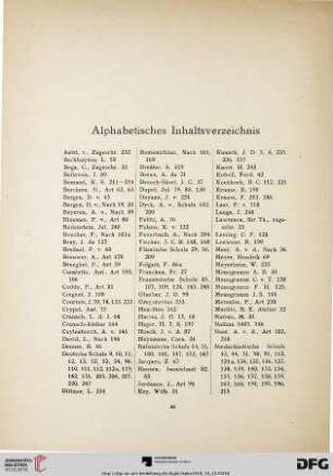 Alphabetisches Inhaltsverzeichnis