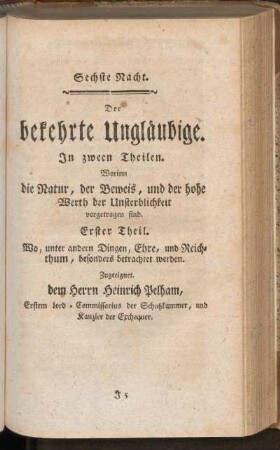 Sechste Nacht. Der bekehrte Ungläubige