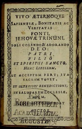 Vivo Æternoque [...] Williconi a Wintzingeroda [...] Heinrico a Wintzingeroda [...] Christophoro ab Hagen [...] Johanni ab Hagen [...]