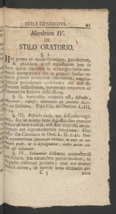 Membrum IV. De Stilo Oratorio