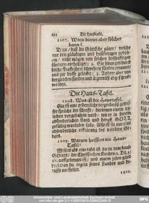 Die Haus-Tafel.