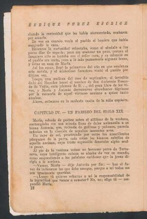 Capítulo IV - Un fariseo del siglo XIX