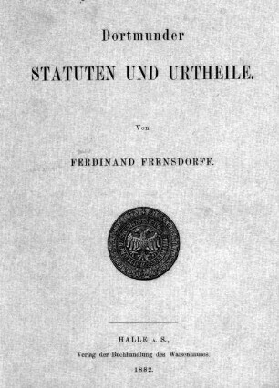 Dortmunder Statuten und Urtheile