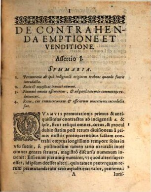 Dispvtatio Ivridica. De Contrahenda Emptione Et Venditione