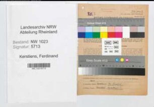 Entnazifizierung Ferdinand Kerstiens , geb. 25.04.1887 (Oberregierungsrat)
