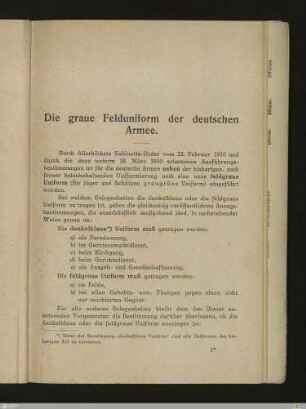 Die graue Felduniform der deutschen Armee